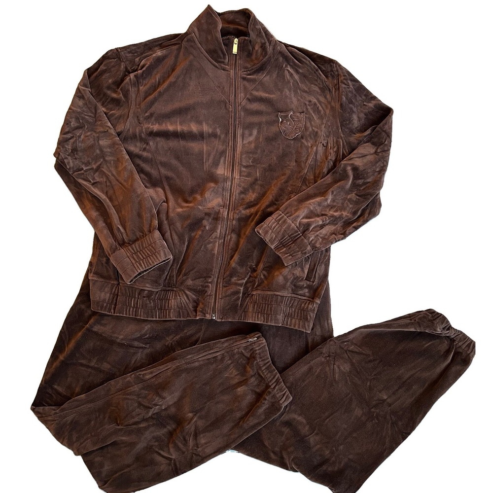Vintage Sean John Velour Tracksuit Size 3XL Men's Brown Hip Hop Streetwear Y2K
